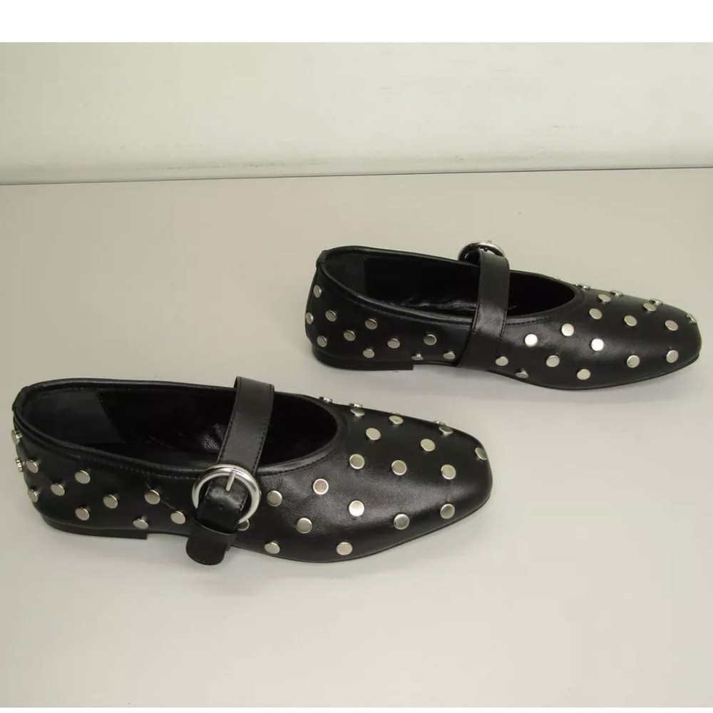 Maguire Womens Aveiro Studs Ballerina Flat Closed Toe Adjustable Buckle Size 7.5
